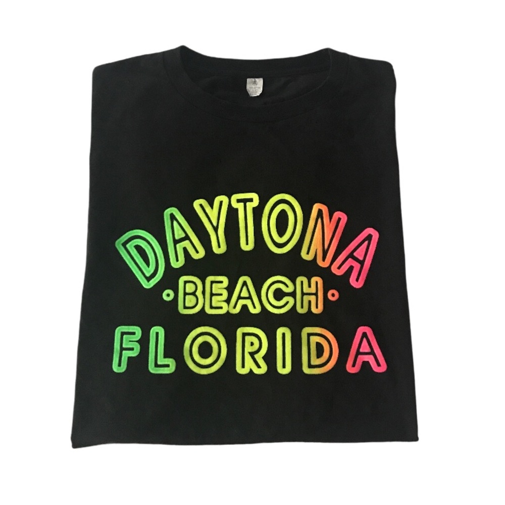 Vintage Daytona Beach Destination Black Short Sleeve Tee Shirt Size XL